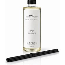 Capeso Baby Powder 250 ml Bebek Pudrası Çubuklu Oda Kokusu Refill (Yedek) - 5 Adet Çubuk İle Birlikte