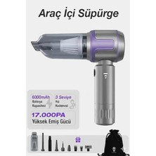 Senson Kablosuz Taşınabilir Araç Içi El Süpürgesi 17000PA Güçlü Vakum 4’ü 1 Arada Çok Amaçlı Temizlik