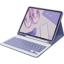Senson Apple Ipad 10.2 (9.nesil) Kılıf KC01 Smart Klavyeli Tablet Kılıfı - Derin Mor