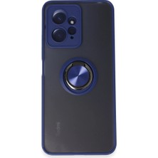 Senson Xiaomi Redmi Note 12 4g Kılıf Montreal Yüzüklü Silikon Kapak - Lacivert
