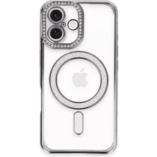 Senson Apple Iphone 16 Plus Kılıf Joke Simli Magneticsafe Kılıf - Gri