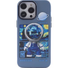 Senson Apple Iphone 14 Pro Kılıf Prada Desenli Kapak - Prada Mavi - 1