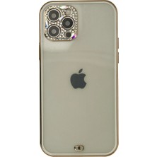 Senson Apple Iphone 12 Pro Max Kılıf Liva Taşlı Silikon - Beyaz