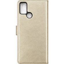 Senson Tecno Pova Trend S Plus Kapaklı Kılıf - Gold