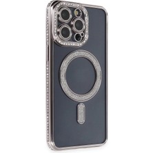 Senson Apple Iphone 14 Pro Kılıf Joke Simli Magneticsafe Kılıf - Gri