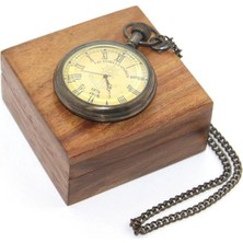 Senson Ahşap Kutulu Pirinç Köstekli Saat 16156