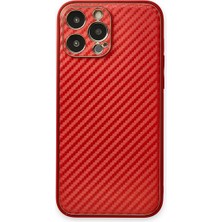 Senson Apple Iphone 13 Pro Max Kılıf Coco Karbon Silikon - Kırmızı
