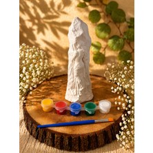 En Art Doğa Kadını Biblo Boyama Seti – 5 Renk Akrilik Boya ve Fırça Dahil | Dekoratif Kadın Figürü Dıy Hobi Seti (14 Cm)
