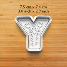 Hobist Çiçek Desenli Y Harfi Kurabiye Kalıbı ve Şeker Hamuru Kalıbı