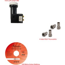 Atlanta Çiftli LNB Hazır Set (LNB + Kablo + Konnektör)