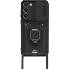 Alvera Galaxy S23 Plus Kılıf Zuma Kartvizitli Yüzüklü - Siyah