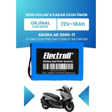 Electroll Arora Ar 2000-11 Batarya (Standart Kapasite) Lifepo4 72V 18AH Elektrikli Motosiklet Bataryası