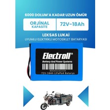 Electroll Leksas Lukai Batarya (Standart Kapasite) Lifepo4 72V 18AH Elektrikli Motosiklet Bataryası
