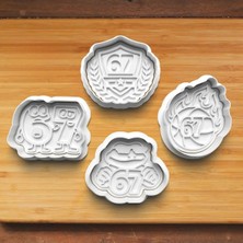 Hobist 67 Altmışyedi 4'lü Set Kurabiye ve Şeker Hamuru Kalıbı