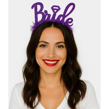 Senson Mor Renk Bekarlığa Veda Italik Yazı Alyanslı Bride Taç