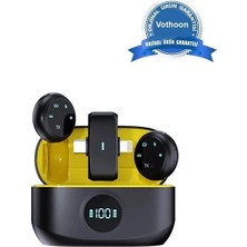 Senson Kablosuz Profesyonel Ikili Yayın Yaka Mikrofonu Şarj Kutu Mıknatıslı Typce Lightning Çıkış Mikrofon