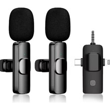 Senson Yüksek Kalite Profesyonel 3 In 1 Kablosuz Taşınabilir Yaka Mikrofonu Youtube Facebook Tiktok