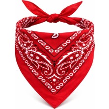 Senson Kırmızı Kovboy Fuları Çocuk Bandana Western Desenli Boyun Fuları