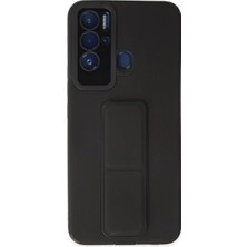 Senson Tecno Pova Neo Kılıf Mega Standlı Silikon - Siyah