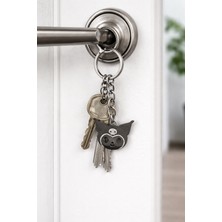 Herşey Nota Siyah Kedi Figürlü Metal Anahtarlık Unisex Dayanıklı Aksesuar