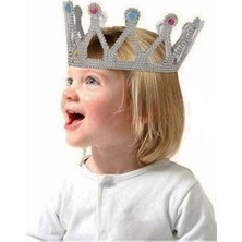 Senson Gümüş Renk Çocuk ve Yetişkin Uyumlu Kraliçe Tacı Prenses Tacı 8X25 cm