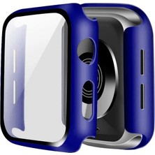 Senson Apple Watch 45MM Camlı Kasa Ekran Koruyucu - Lacivert