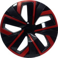 Jant Kapağı Kırılmaz Çıtalı 15" Yeni Model Kırmızı Çıtalı 4'lü (Takım Olarak)