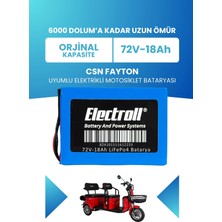 Electroll Csn Fayton Batarya (Standart Kapasite) Lifepo4 72V 18AH Elektrikli Motosiklet Bataryası