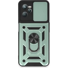 Senson Realme C35 Kılıf Pars Lens Yüzüklü Silikon - Yeşil