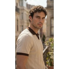 Serac Collection Erkek Örgü Desen Yakalı Kısa Kollu Triko Tişört - %100 Pamuk Akrilik