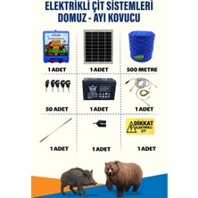 Atlas Ürünleri 500mt 1-5 Dönüm 12V Akü ve 25W Güneş Panelli Elektrikli Çit Sistemi – 5 Yıl Garanti