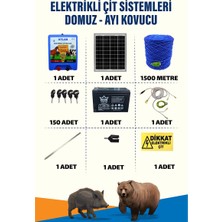 Atlas Ürünleri 1500mt 15-25 Dönüm 12V Akü ve 25W Güneş Panelli Elektrikli Çit Sistemi – 5 Yıl Garanti