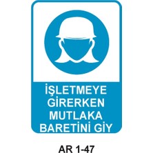 Outdoor One İŞ GÜVENLİĞİ UYARI LEVHASI 1 ADET PVC 21 X 29CM