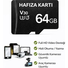 Sonreir 64 GB 100mb/s Class 10 4K Video Kayıt Destekli Hızlı Micro SD Hafıza Kartı + Adaptör Telefon Kamera