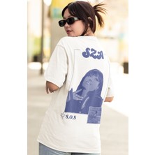 Sevbano Sza Rapper Şarkıcı Sırt Baskılı Unisex Oversize Tişört