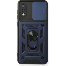 Senka Newface Samsung Galaxy A02 Kılıf Pars Lens Yüzüklü Silikon - Lacivert