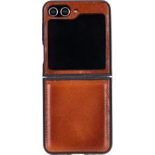 Lowell Home Samsung Galaxy Z Flip5 Uyumlu Deri Arka Kapak Efektli Taba