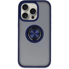 Senka Newface Iphone 16 Pro Max Kılıf Montreal Yüzüklü Silikon Kapak - Lacivert