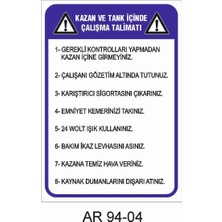 Outdoor One İŞ GÜVENLİĞİ UYARI LEVHASI 1 ADET PVC 21 X 29CM