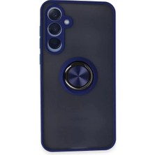 Senka Newface Samsung Galaxy A55 5g Kılıf Montreal Yüzüklü Silikon Kapak - Lacivert