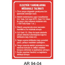 Outdoor One Talimatlar Uyarı Levhaları ELEKTRİK YANGINLARINA MÜDAHALE TALİMATI İŞ GÜVENLİĞİ UYARI LEVHASI 3 1 ADET PVC 21 X 29CM