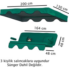 Dalyan 3 Kişilik Salıncak Minderi Yedek Bahçe Salıncağı Minderi Süngersiz Kılıf