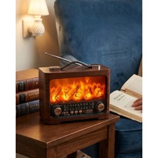 Lowell Home Retro Şömine Tasarımlı Bluetooth Hoparlör Fm Radyo USB Tf Kart Müzik Çalar