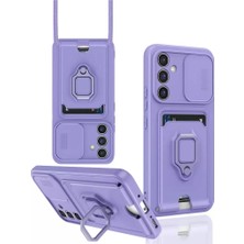 Senka Newface Samsung Galaxy A05S Kılıf Zuma Kartvizitli Yüzüklü Silikon - Lila