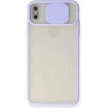 Senka Newface Iphone x Kılıf Palm Buzlu Kamera Sürgülü Silikon - Lila
