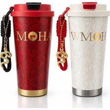 Depozee Lüks Tasarım Charm Detaylı Çift Katmanlı Vakumlu Termos Bardak