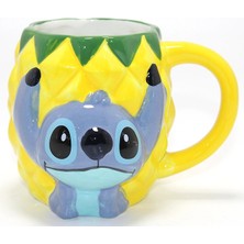 Depozee Disney Stitch Ananas Tasarımlı Kabartmalı Kupa Bardak