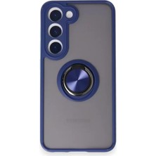 Senka Newface Samsung Galaxy M15 Kılıf Montreal Yüzüklü Silikon Kapak - Lacivert