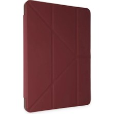 Pileli Store Newface iPad Air 4 10.9 Kılıf Kalemlikli Mars Tablet Kılıfı - Mürdüm