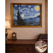 Van Gogh (Yıldızlı Bir Gece 1889) Çerçeveli Klasik Vintage Duvar Tablo
